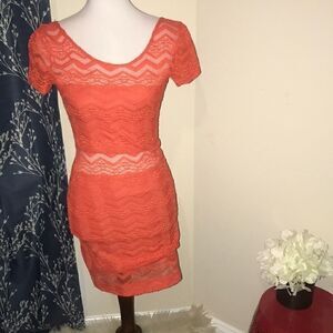 Free People Lace Bodycon Mini Dress with Cut-Outs